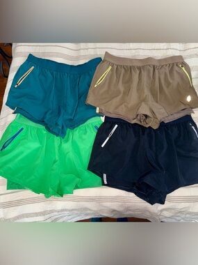 Free People Athletic Shorts Bundle — Teal, Khaki, Lime, Black